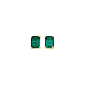 9ct+Created+Emerald+Stud+Earrings