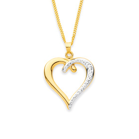 9ct-Two-Tone-Heart-Pendant on sale