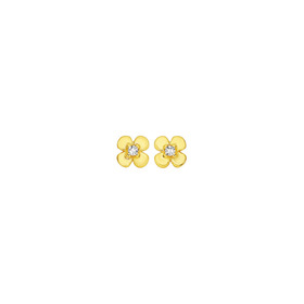 9ct-Gold-CZ-Flower-Stud-Earrings on sale