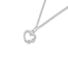 Sterling-Silver-Cubic-Zirconia-Heart-Infinity-Pendant on sale