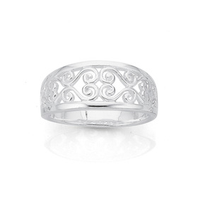 Sterling+Silver+Tapered+Scroll+Ring