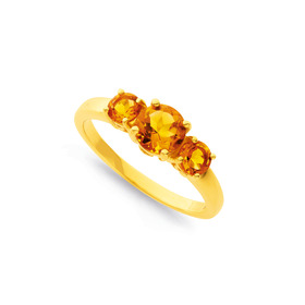 9ct-Citrine-Trilogy-Ring on sale