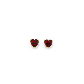9ct+Garnet+5mm+Studs