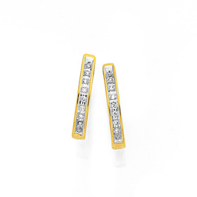 9ct-Two-Tone-Gold-Diamond-Hoops on sale