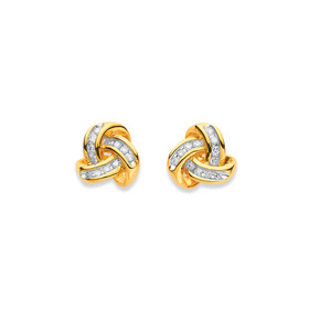9ct-Diamond-Knot-Earrings on sale