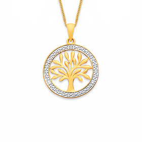 9ct-Diamond-Set-Tree-of-Life-Pendant on sale
