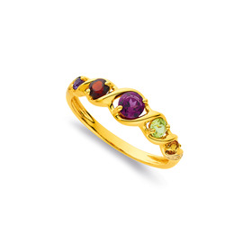 9ct-Multi-Gemstone-Diamond-Ring on sale