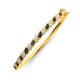 9ct-Sapphire-Diamond-Bangle on sale