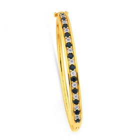 9ct-Sapphire-Diamond-Snap-Lock-Bangle on sale