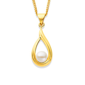 9ct+Cultured+Freshwater+Pearl+Pendant