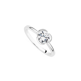 Sterling+Silver+Cubic+Zirconia+Twist+Design+Ring