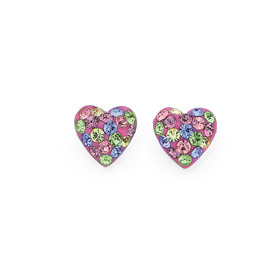 Sterling-Silver-Multi-Crystal-Heart-Studs on sale