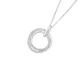 Sterling-Silver-Cubic-Zirconia-Circles-in-Time-Pendant on sale