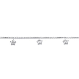 Sterling+Silver+Cubic+Zirconia+3+Stars+Fine+Bracelet