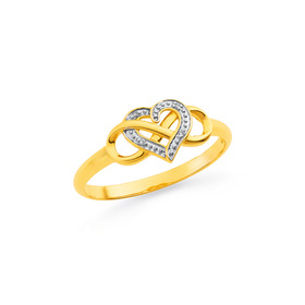 9ct-Diamond-Infinity-in-Heart-Ring on sale