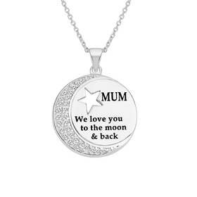 Sterling-Silver-Cubic-Zirconia-Moon-and-Star-Mum-Pendant on sale
