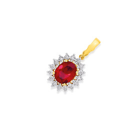 9ct-Created-Ruby-Diamond-Enhancer-Pendant on sale