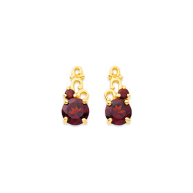 9ct-Garnet-Bubble-Stud-Earrings on sale