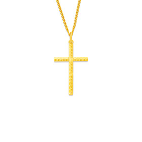9ct-Diamond-Cut-Cross-Pendant on sale