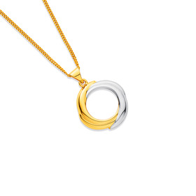 9ct-Two-Tone-Open-Double-Circle-Pendant on sale