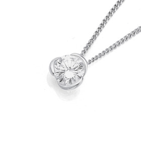 Sterling-Silver-Cubic-Zirconia-Twist-Design-Pendant on sale