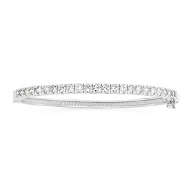 Sterling-Silver-Claw-Cubic-Zirconia-Bangle on sale
