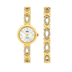 Elite-Ladies-Watch-Bracelet-Set on sale