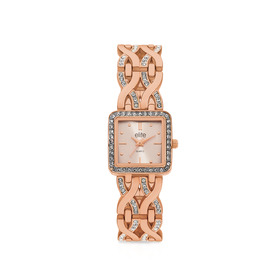 Elite-Rose-Tone-Stone-Set-Watch on sale