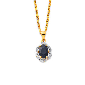 9ct-Oval-Sapphire-Pendant on sale