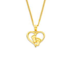 9ct-Heart-with-Baby-Feet-Pendant on sale