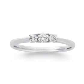 9ct-White-Gold-3-Stone-Diamond-Ring-TDW25ct on sale