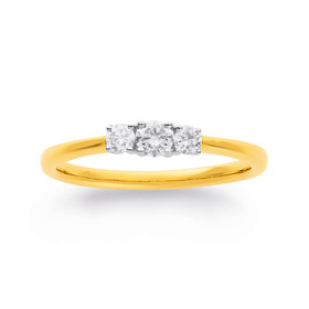 9ct-3-Stone-Diamond-Ring on sale