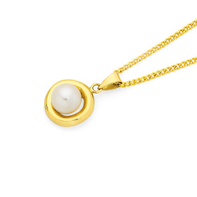 9ct-Cultured-Fresh-Water-Pearl-Knot-Frame-Pendant on sale