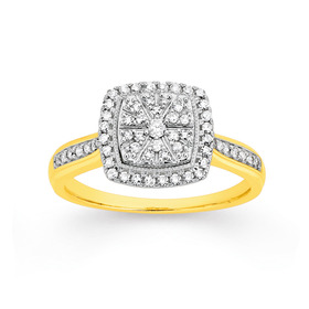 9ct-Diamond-Cushion-Ring on sale