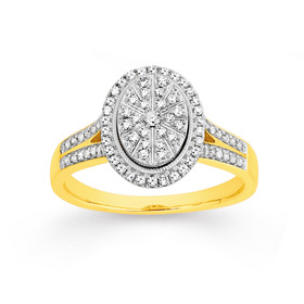 9ct-Diamond-Oval-Ring on sale