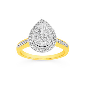 9ct-Diamond-Pear-Ring on sale