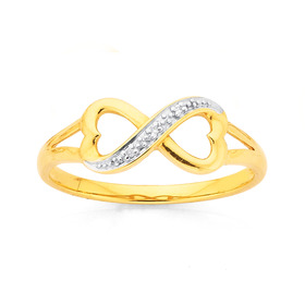 9ct+Infinity+Diamond+Ring