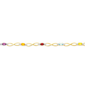 9ct-19cm-Infinity-Diamond-Gemstone-Bracelet on sale