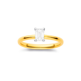 14ct-Alora-Lab-Grown-Diamond-50ct-Emerlad-Cut-Soliatre-Ring on sale