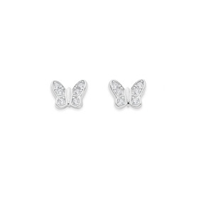Sterling-Silver-Cubic-Zirconia-Mini-Butterfly-Stud-Earrings on sale