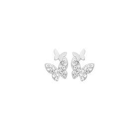 Sterling-Silver-CZ-Plain-2-Butterfly-Stud-Earrings on sale