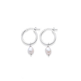 Sterling+Silver+Baroque+Pearl+Hoops