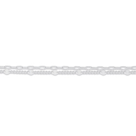 Sterling-Silver-Cubic-Zirconia-Star-Double-Strand-Bracelet on sale