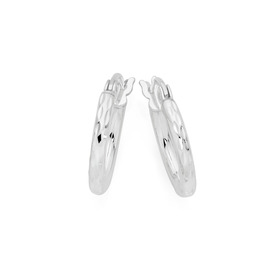 Sterling-Silver-10mm-Diamond-Cut-Hoop-Earrings on sale