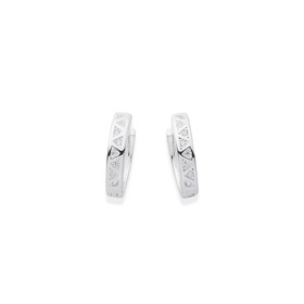 Sterling-Silver-10MM-Cubic-Zirconia-Triangle-Huggie-Earrings on sale