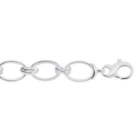Silver-19cm-Oval-and-Crossover-Link-Bracelet on sale