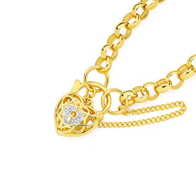 9ct-19cm-Solid-Belcher-Padlock-Bracelet on sale