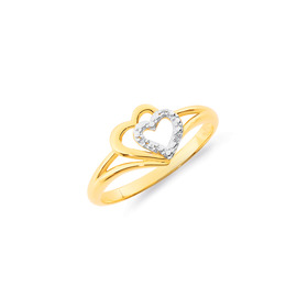 9ct-Diamond-Hearts-Ring on sale