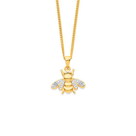 9ct%2C+Diamond+Bee+Pendant
