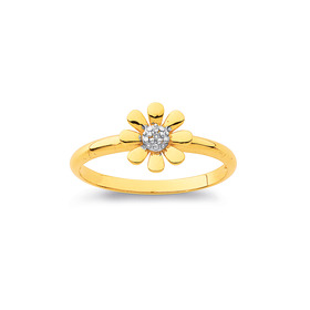 9ct%2C+Diamond+Sunflower+Ring